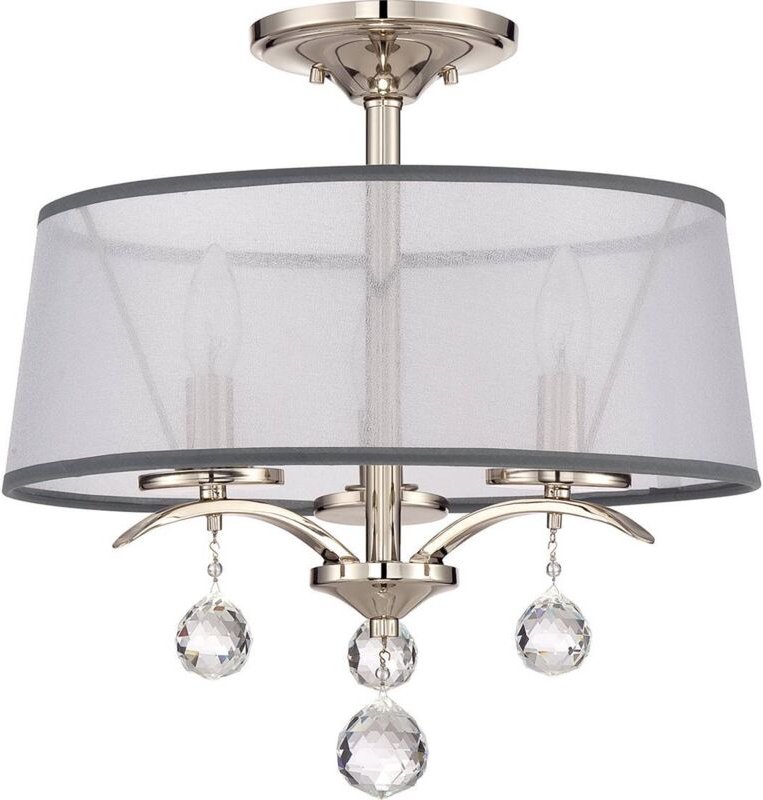 Elstead - Whitney - 3 Light Semi Flush / Anhänger - Imperial Silver Finish, E14