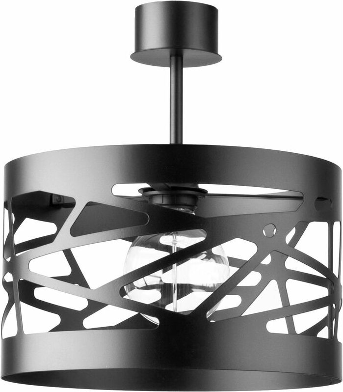 Schwarze Deckenlampe Modern aus Metall Ferva