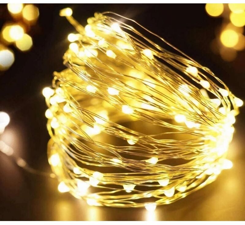 Lichterkette, 3 m, 30 LEDs, batteriebetrieben, für Schlafzimmer, Hochzeit, Party und Weihnachtsdekoration (warmweiß)