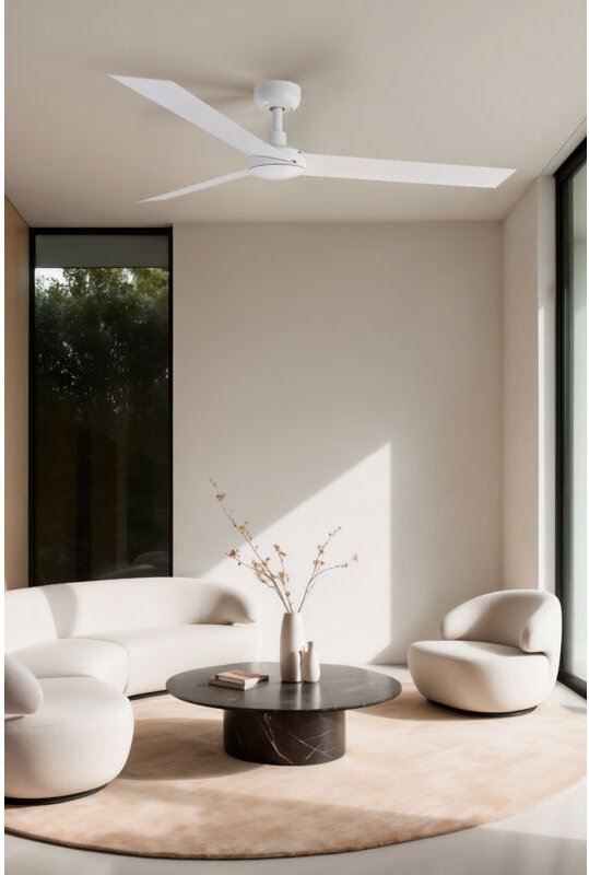 Faro Barcelona - Faro Cruiser Großer Deckenventilator mit 3 Flügeln, mattweiß, Tuya Smart System