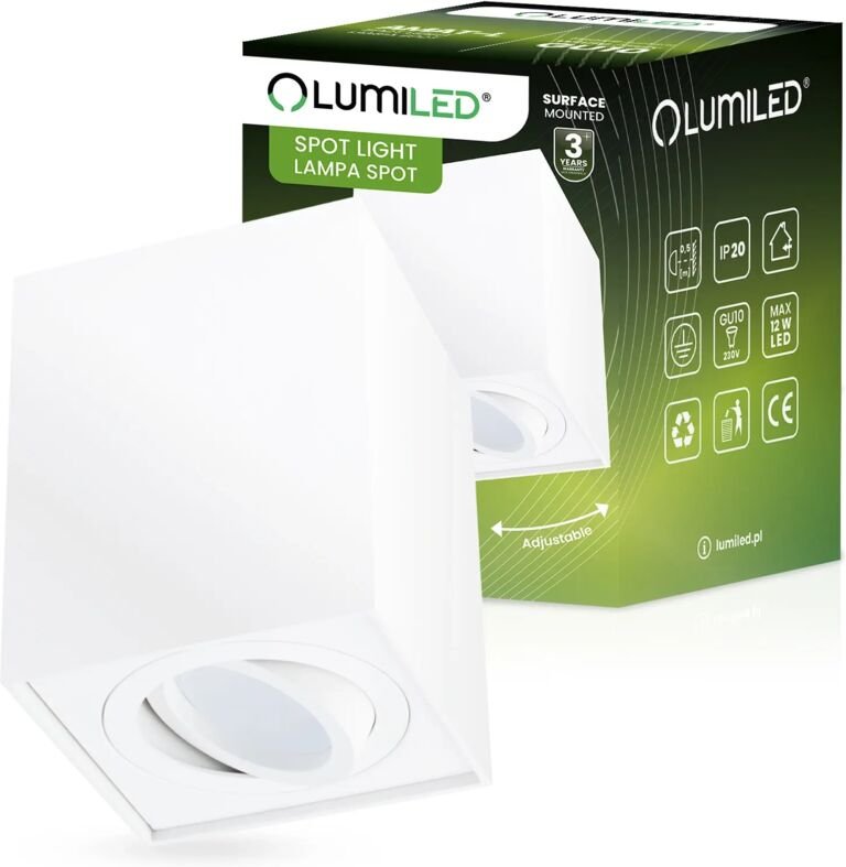 Aufbau HALOGEN Spot Tube Bewegliche Leuchte AMAT-L GU10 Quadratisch Weiß