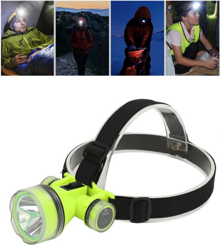 Wiederaufladbare LED-Stirnlampe, Taucher-Stirnlampe für Outdoor-Aktivitäten wie Laufen, Camping und Angeln