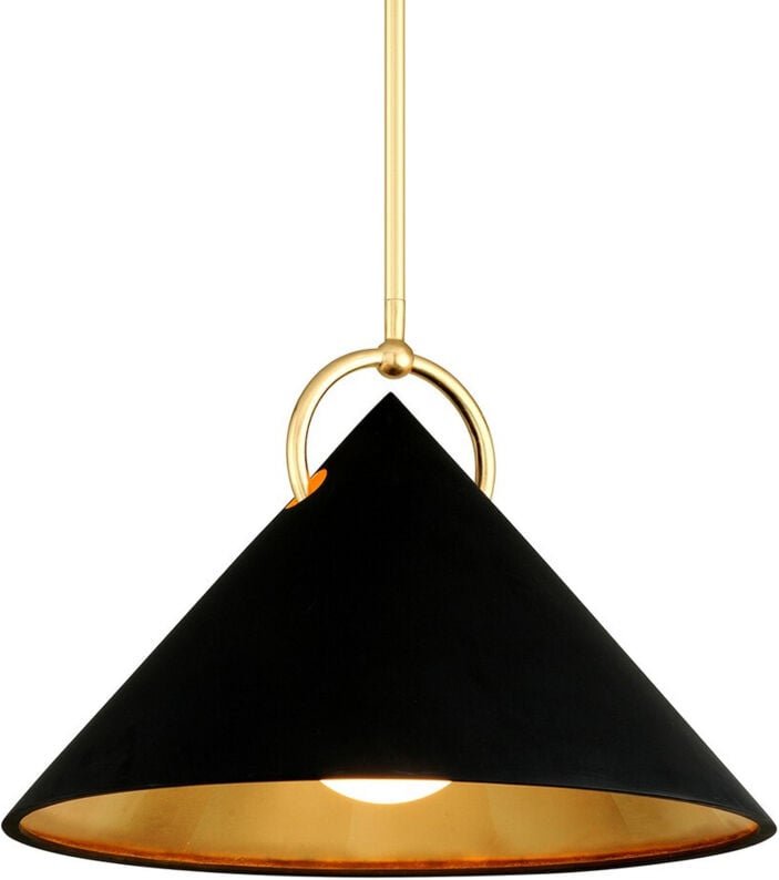 Thumbnail - Charm 1 Pendelleuchte Schwarz und Blattgold, Glas