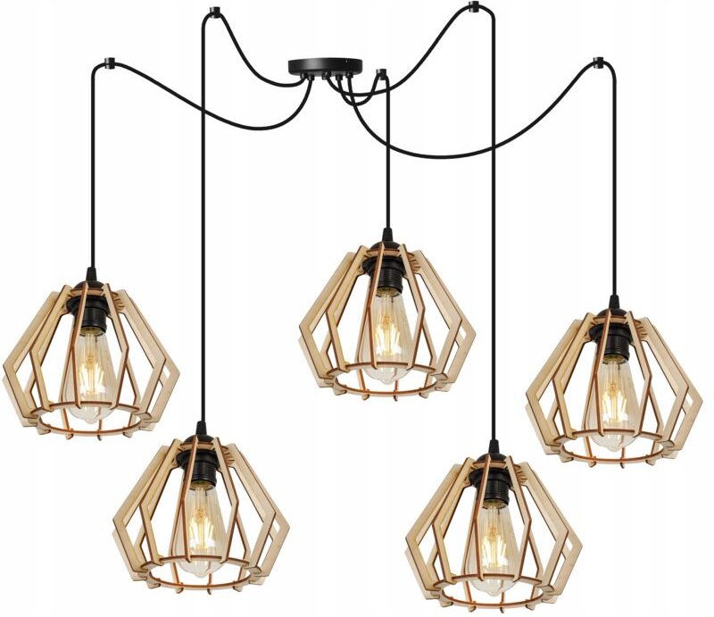 Moderne Led-Deckenhängelampe Aus Holz