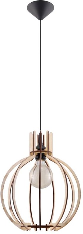 Sollux - orange Pendelleuchte aus Naturholz