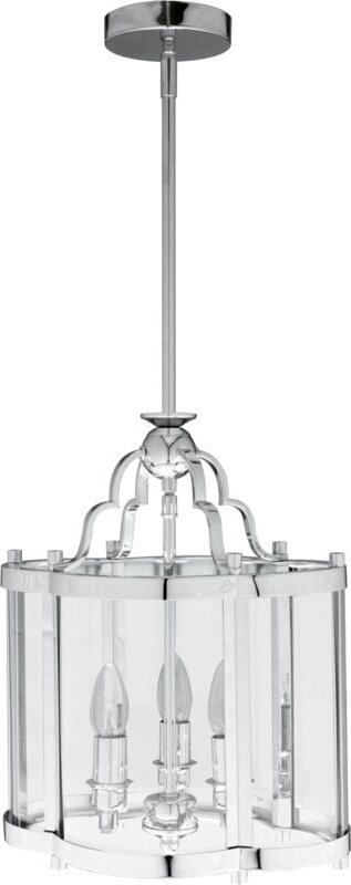 Cosmo - New York 3-Licht-Laternen-Anhänger-Deckenleuchte Silber, E14