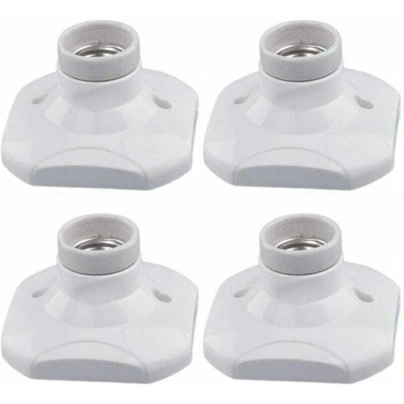 E27 LED-Lampenfassung, E27 Keramikfassung und Kunststoffsockel, E27 Wandfassung, weiße E27-Fassung mit Ring für Flur-/De...