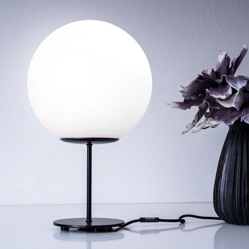 LED Tischleuchte Beistelllampe Nachttischlampe Schlafzimmerleuchte Wohnzimmerlampe, Metall Glaskugel, 11W 1055lm warmwei...
