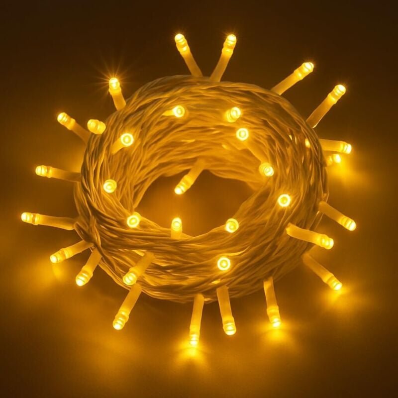 ETTROIT 300 LED-Lichterkette, 30 m, gelbes Licht, weißes Kabel, IP65, ausziehbar, Blitzeffekt, Weihnachtsgirlande, Gesch...