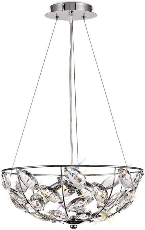 Inspired Diyas - Galilea - Deckenanhänger 4 Light G9 Chrom poliert, Kristall