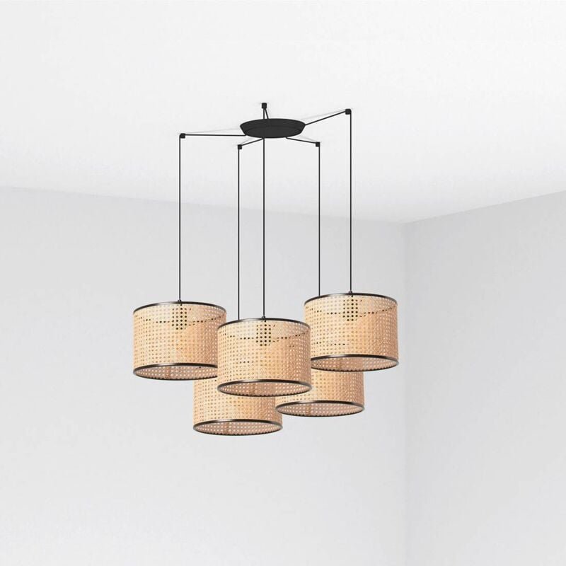 Faro mambo - Dreifach zylindrisches Cluster Drop Light Schwarz, E27