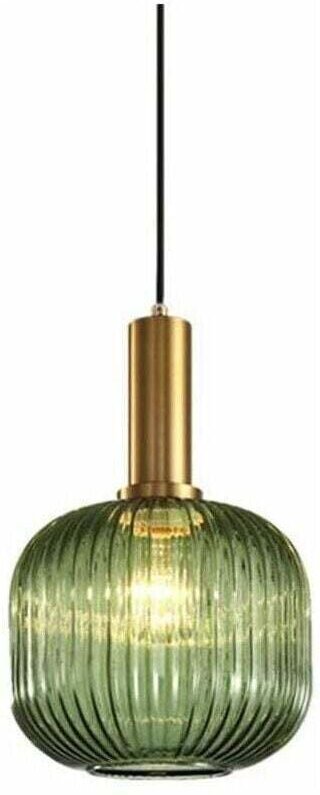 Vintage-Pendelleuchte im Industrie-Stil, moderner Retro-Stil, Glasschirm mit poliertem Messingständer, Energieeffizienzk...