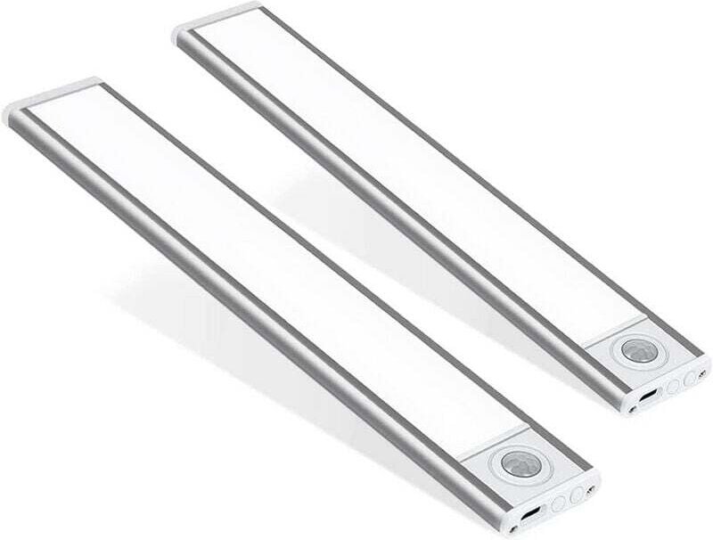 Thumbnail - Packung mit 2 Schrankleuchten, wiederaufladbare Bewegungsmelder-Leuchte mit magnetischen Aufklebern für Kleiderschrank, ...