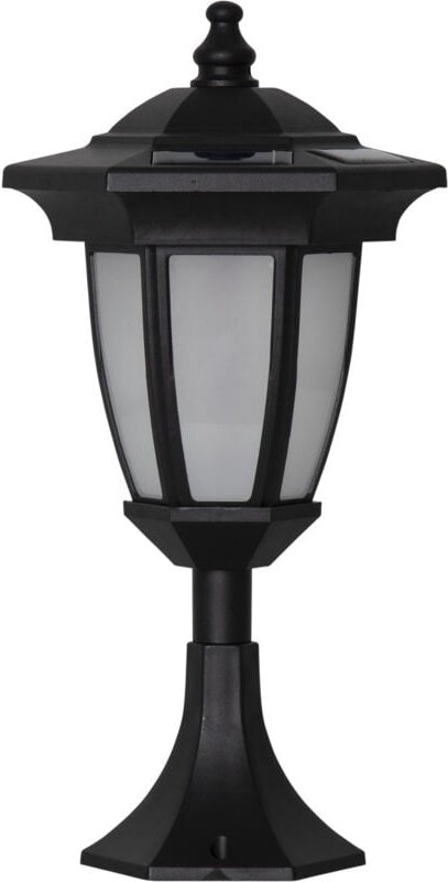 Star - Solar Laterne Flame, Schwarz, Dämmerungssensor, h 63cm