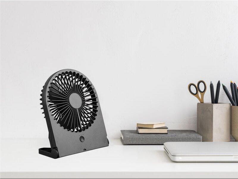 Thumbnail - Schreibtisch Ventilator BREEZY - 3 Stufen, Schwarz Höhe 23cm Akku USB-C Anschluß