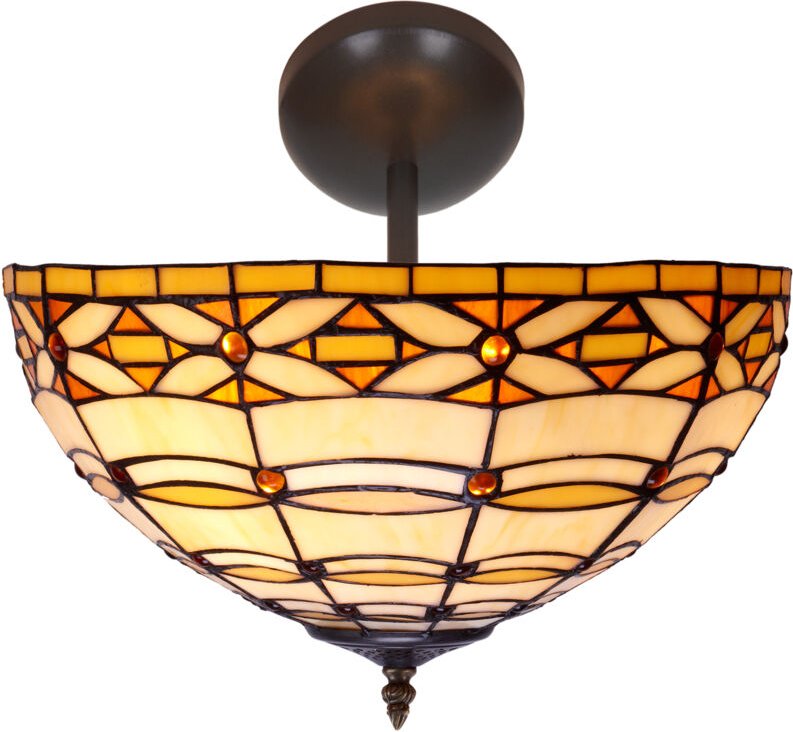 Niedrige Deckenleuchte mit größerem Durchmesser, 40 cm, Elfenbeinserie