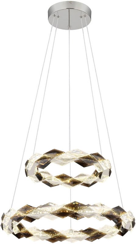 Thumbnail - Pendellampe Hängelampe Esstischlampe led Kristall Wohnzimmerlampe rauch h 130 cm