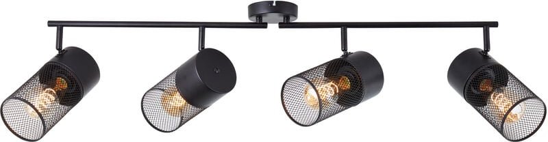 Brilliant - Kamolo Spotrohr 4flg schwarz matt, Metall, 4x A60, E27, 40 w