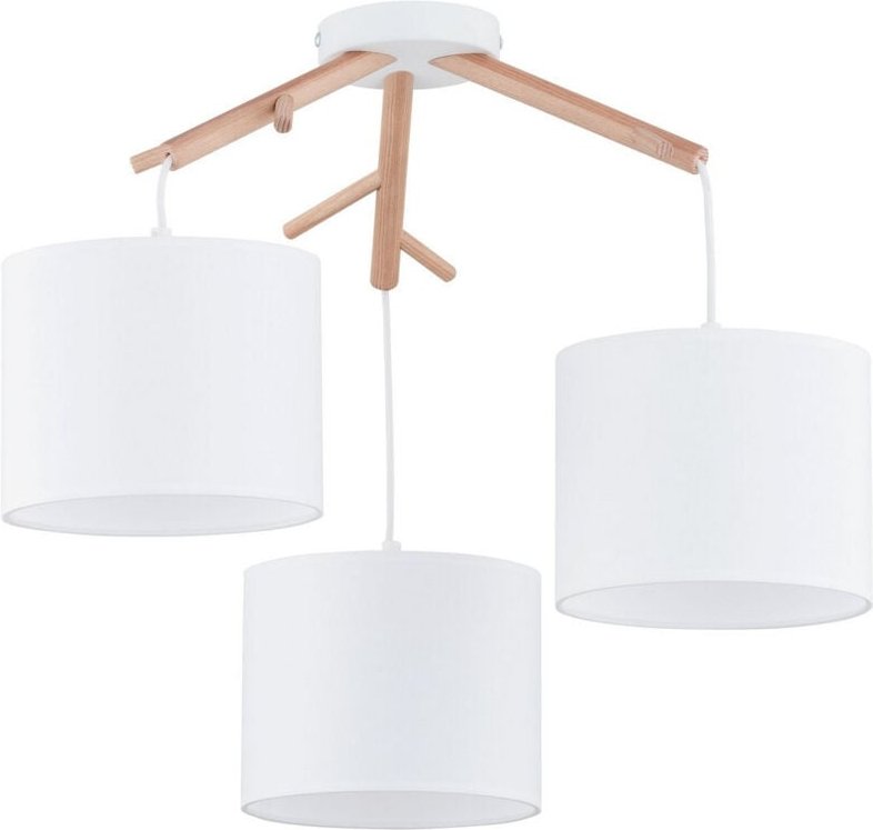 TK Albero Cluster Pendelleuchte Kiefer, Weiß 3xE27