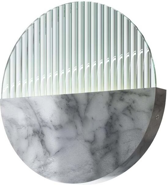 Wandlampe Wandleuchte Flurleuchte Wohnzimmerlampe Marmor messing Glas geriffelt