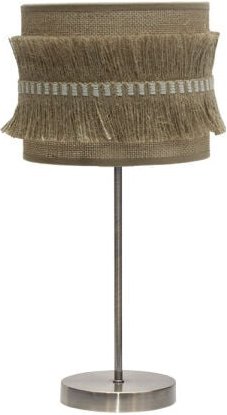 Akunadecor Kleine Tischlampe Modell Kala Leder mit Fransen Lampenschirm From Fransen - Fabrilamp