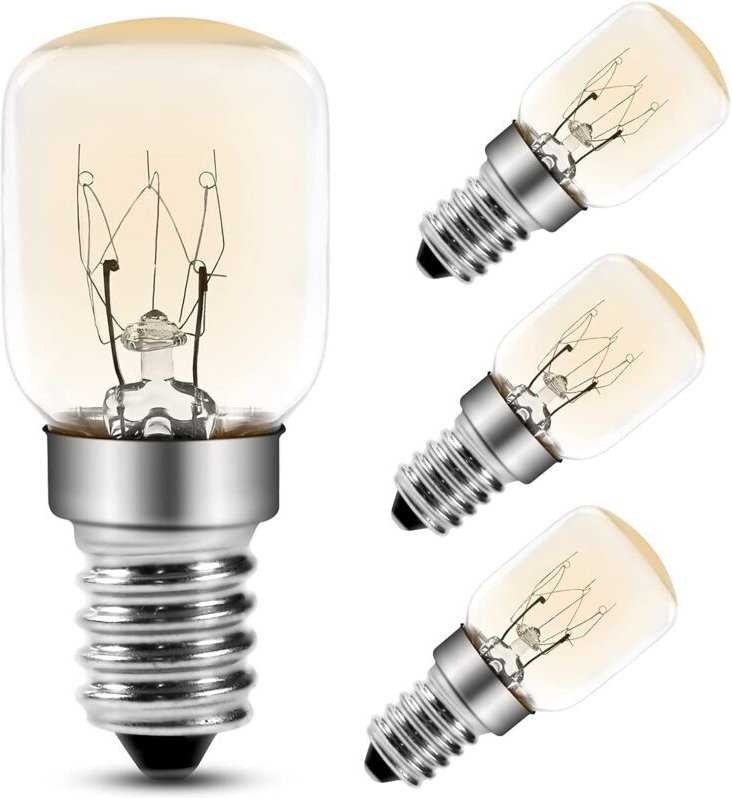 Aougo - Backofen-Glühbirne, 25 w, E14 T25-Glühlampe, 2200 k warmweiß, 300 Grad, Pygmy-Glühbirnen für Backofen, Mikrowell...