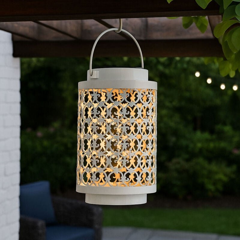 Solarlampen für Außen Gartendeko Laterne orientalische Lampe Solar Laternen für draußen Metall weiß, orientalisch, led, ...
