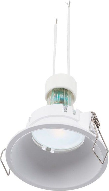 SET - Einbaustrahler Starr Ø82mm (weiß) + 5,4W GU10 Glühbirne +