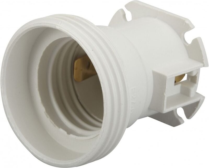 Satz mit 5 ZENITECH-E27-Sockeln aus weißem Thermoplast zum Anschrauben ZENITECH