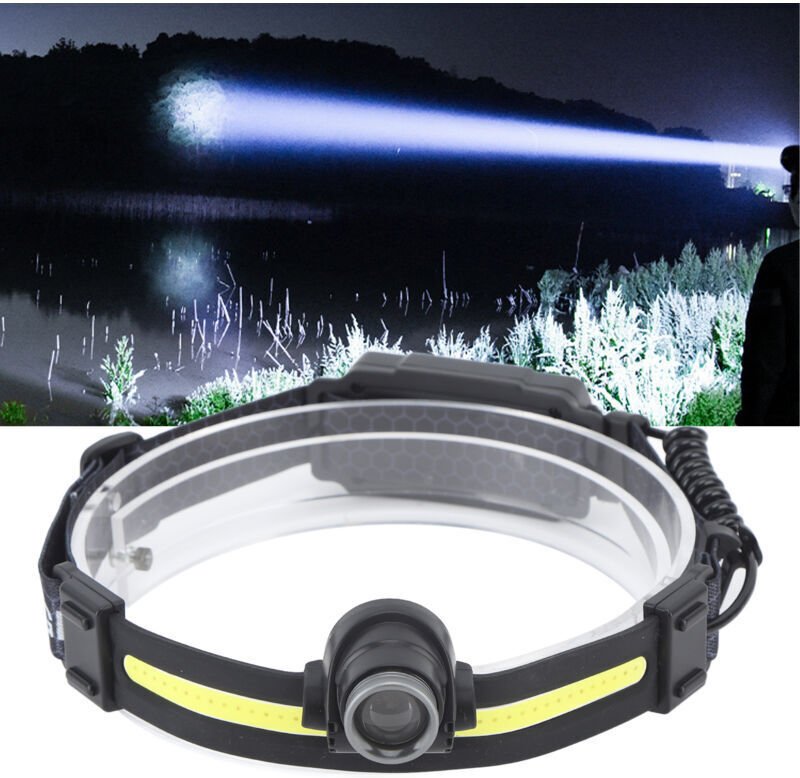 DUBUNS LED-Stirnlampe mit Bewegungserkennung, ultrahelle, wiederaufladbare und wasserdichte Outdoor-Stirnlampe zum Angel...