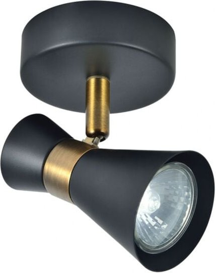 Fabrilamp - Verstellbarer Strahler maximo schwarz-Leder für Badezimmer