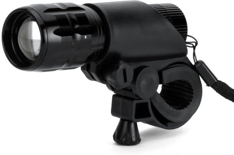 Fahrradlampe, 7-W-fokussierbare Taschenlampe, 2000 Lumen, 3 Modi, LED-Taschenlampenhalterung (schwarz)