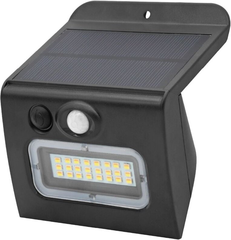 Egoda LED-Solarwandleuchte mit Bewegungs- und Dämmerungssensor 3W 3000 - 4000 - 6500K Schwarz