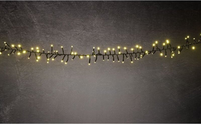 TrendLine LED-Lichterkette Cluster Außen 4,5 m warmweiß-schwarz mit Timer, Dimmer Lichterketten