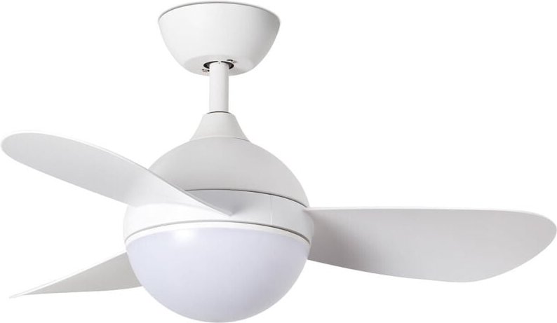 Faro Hvar Kleiner Deckenventilator mit 3 Flügeln, mattweiß, mit Licht 3000 – 4500 – 6500 K, Wiz Smart System
