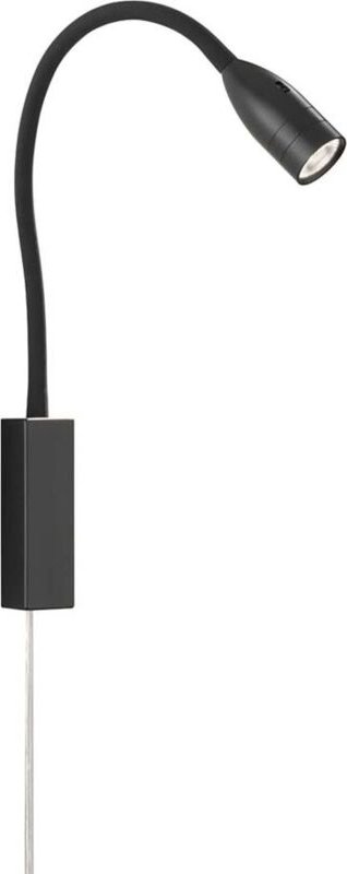 Fischer - led Schwanenhals Leseleuchte sten Schwarz dimmbar, Breite 4cm