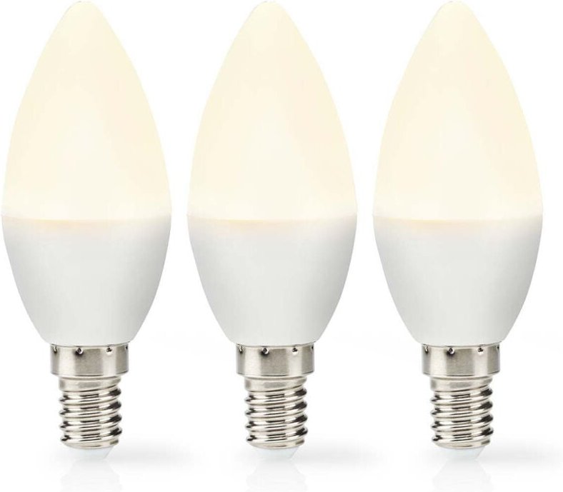 Nedis - Led lampe e14 ljus 49 w 470 lm 2700 k varm vit matt 3 st