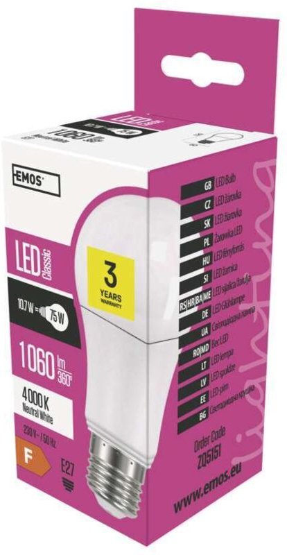 LED- Glühbirne A60 E27 neutralweiß 10.7 W 60 × 120 mm