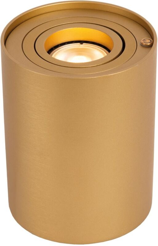 Tube - Tischlampe - ø 9,6 cm - led 3 StepDim - GU10 - 1x5W 2600K/2800K - Mattes Gold / Messing - Lucide