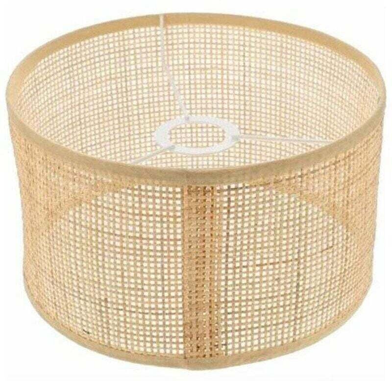 Lampenschirm aus Rattan, gewebter Lampenschirm, Klemm-Lampenschirm für Tisch-, Wand-, Decken- und Stehlampen – TRIMEC