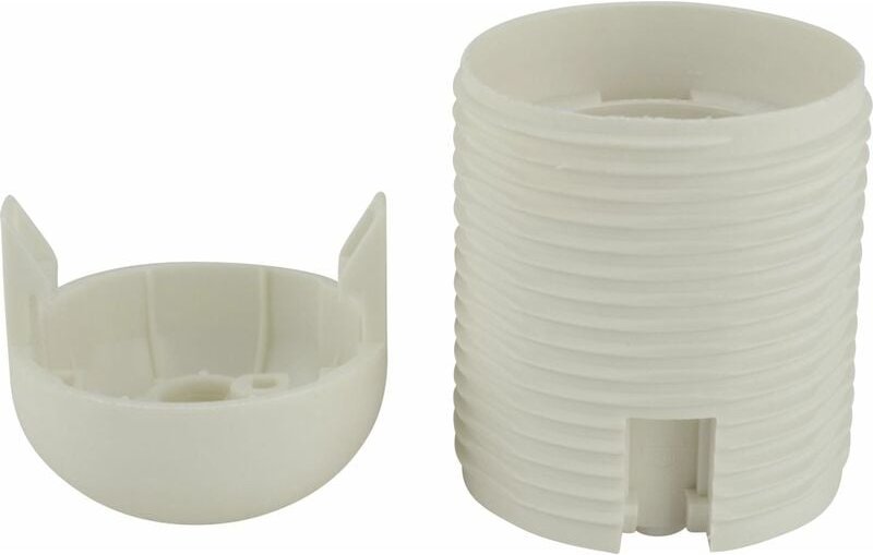 Lampen-Fassung Außengewindemantel e 27, weiß Fassungen