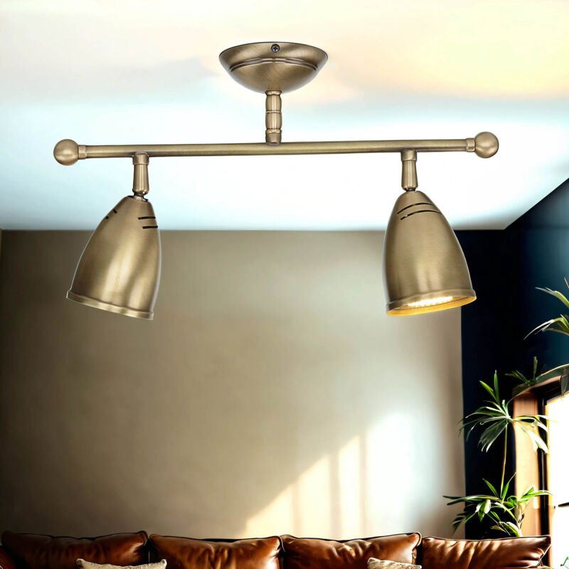 Schwenkbare Deckenlampe Rustikal Bronze Hell