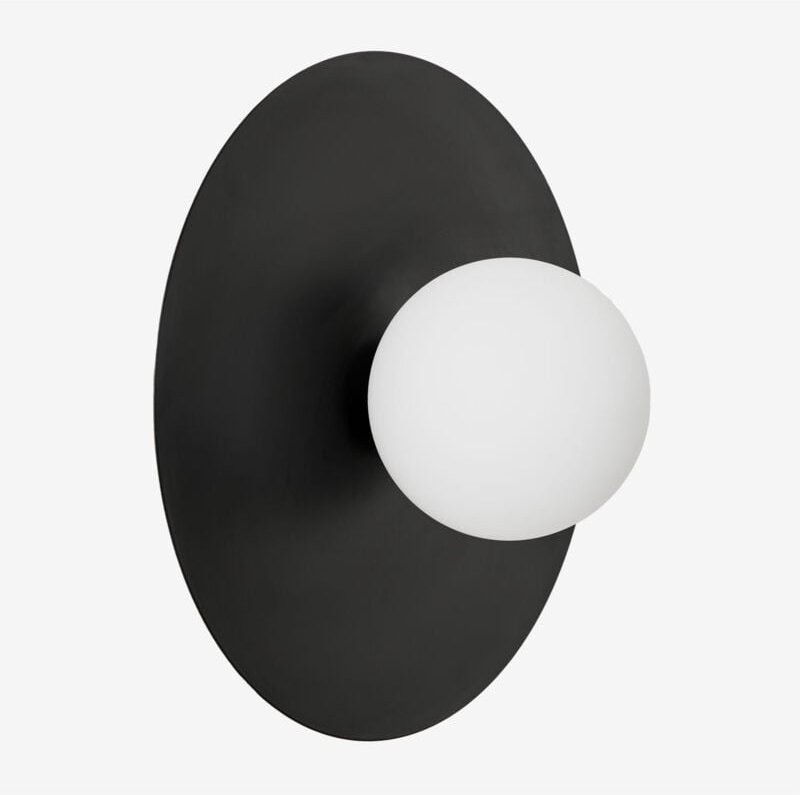 Wandleuchte aus Eisen und Glas Anine Schwarz Ø30 cm - Sklum