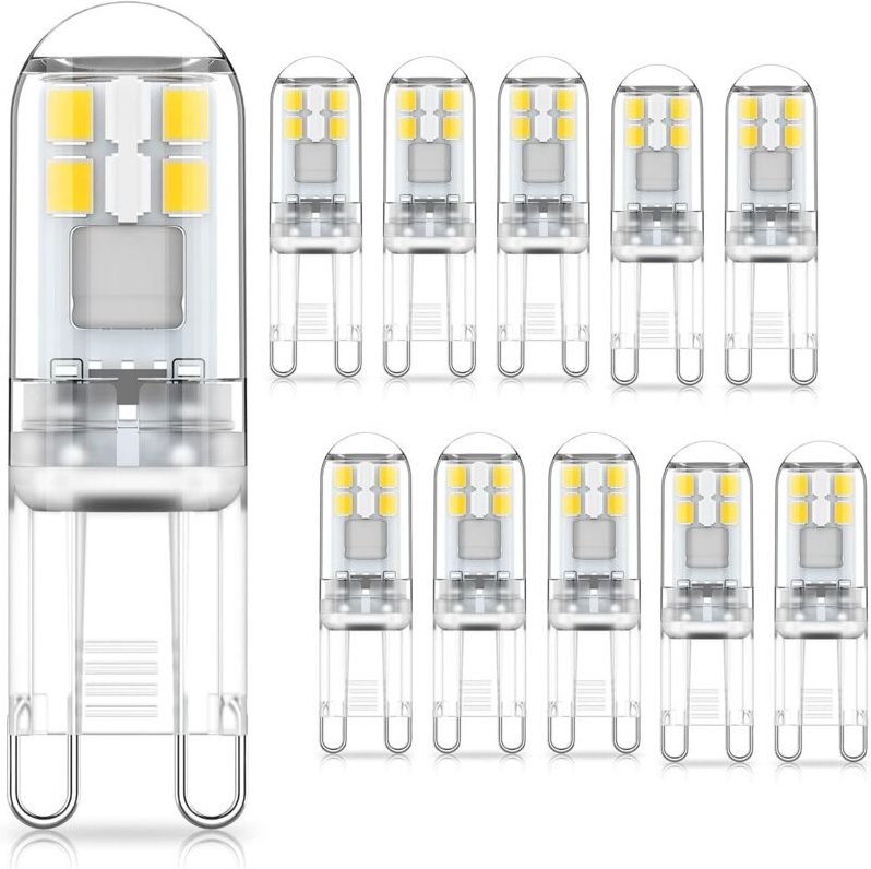 G9 1,5-W-LED-Lampen, entspricht 20-W-Halogenlampen, kaltweißes Licht (6000 K), 220–240 V Wechselstrom, nicht dimmbar, Mi...