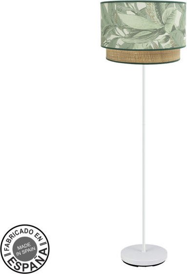 Thumbnail - Fabrilamp - Lampe de Stehleuchte Wohnzimmer Congo 1xe27 Weiß/grün-natur