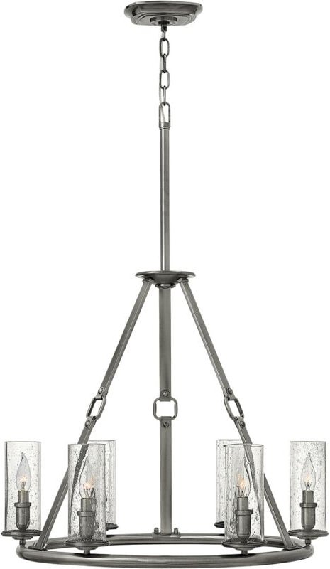 Elstead - Dakota - 6 Leichter mehrarmiger Kronleuchter, Antik-Nickel-Finish, E14