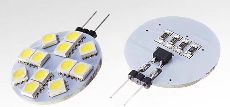 G4 LED 2 W, AC/DC 12–24 V, 6000 K, entspricht 20 W Halogenlampen, G4 kreisförmige LED-Lampen für Schrankbeleuchtung, Ein...