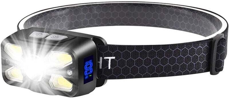 Aiperq - 2500 lm, ultrastarke LED-Stirnlampe, wiederaufladbare USB-C-Stirnlampe mit Leistungsanzeige, 7 Beleuchtungsmodi...