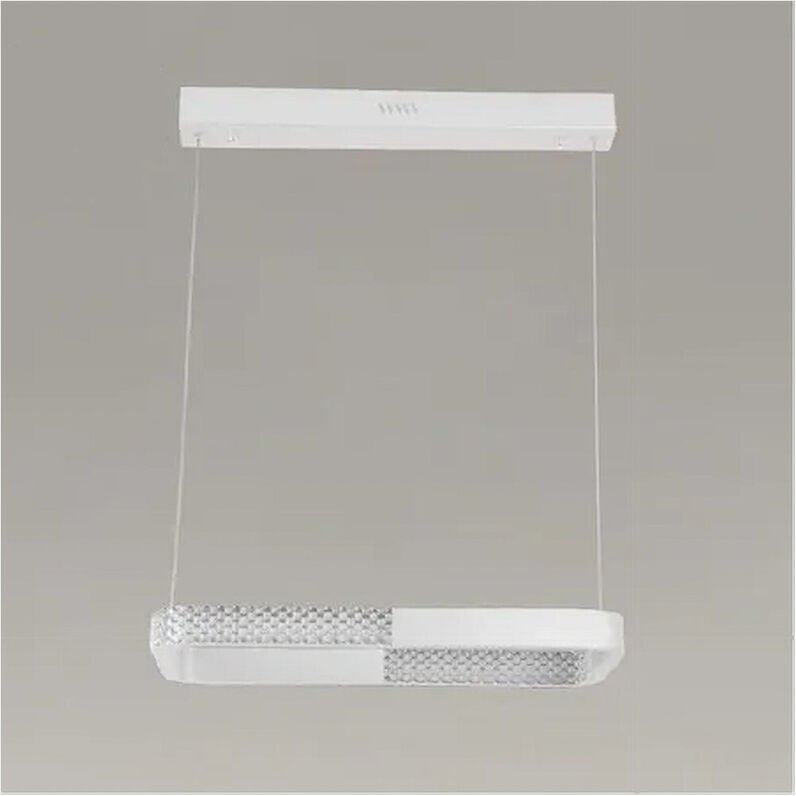 Trade Shop - 24W rechteckige led-hängelampe aus weissem kristall mit fernbedienung 32033 -