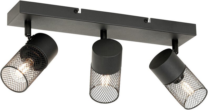 Industrieller Deckenstrahler schwarz 3-flammig verstellbar - Jim